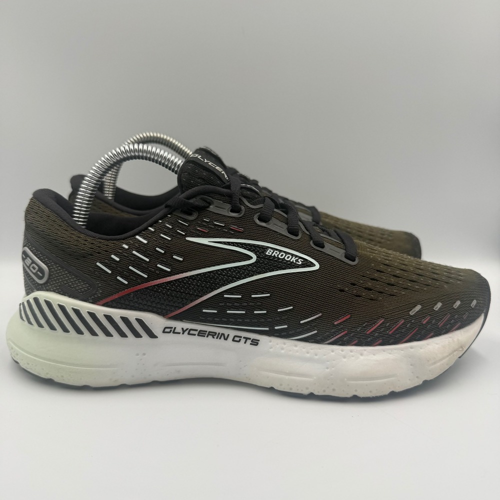 Brooks Glycerin GTS 20 Womens Size 9 Running Shoes Support Cushion Black Olive